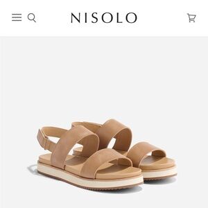 Nisolo Go-To platform sandal 2.0, Size 7 in almond
